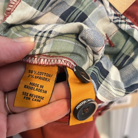 Tailor Vintage Airotec Cotton Canvas Chino Slim Fit Stretch Red Mens 36x30 NEW - Picture 13 of 16